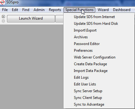 special functions tab